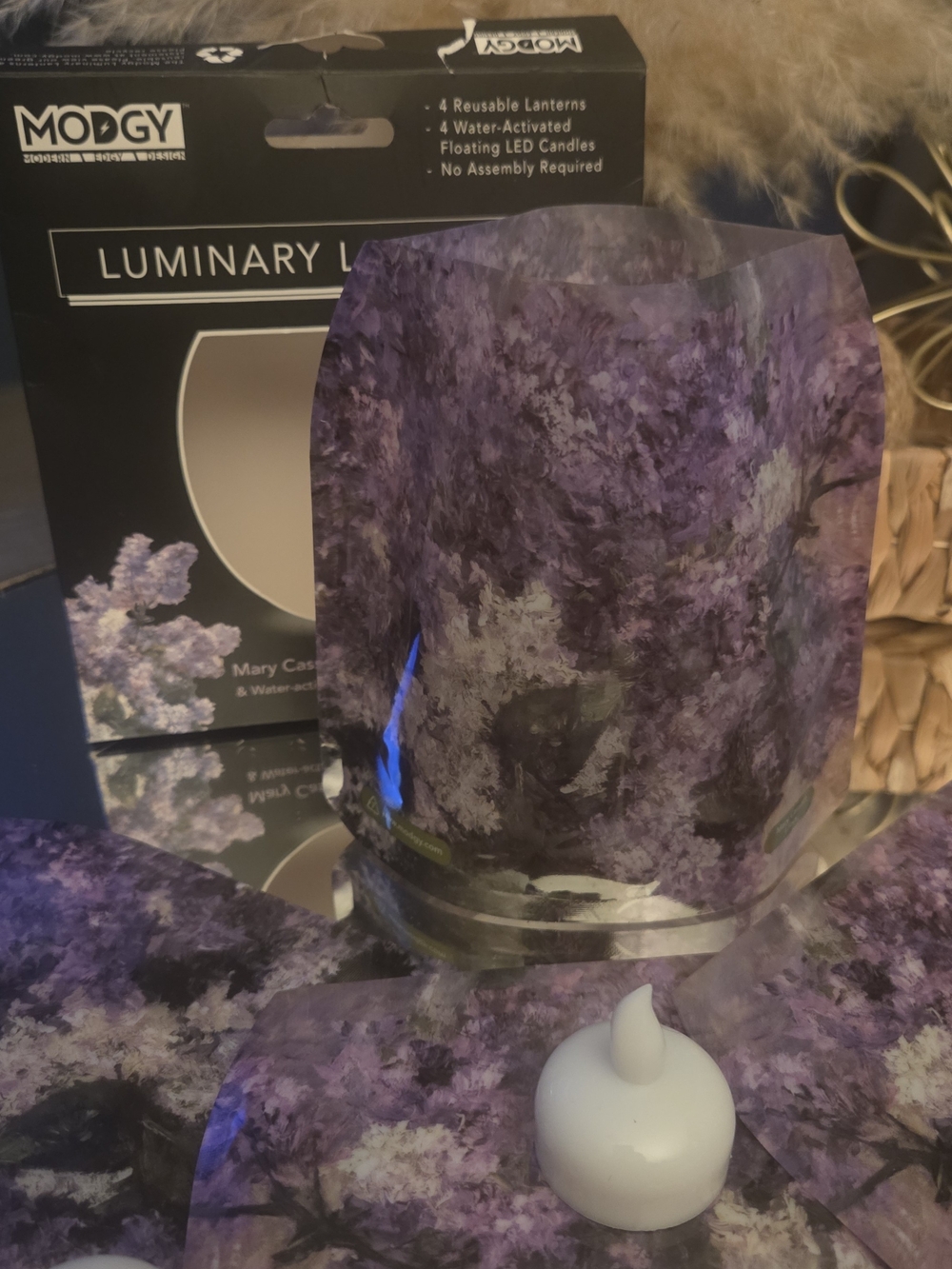 MODGY Mary Cassatt Luminary Lantern Water Activated LED Candle Set